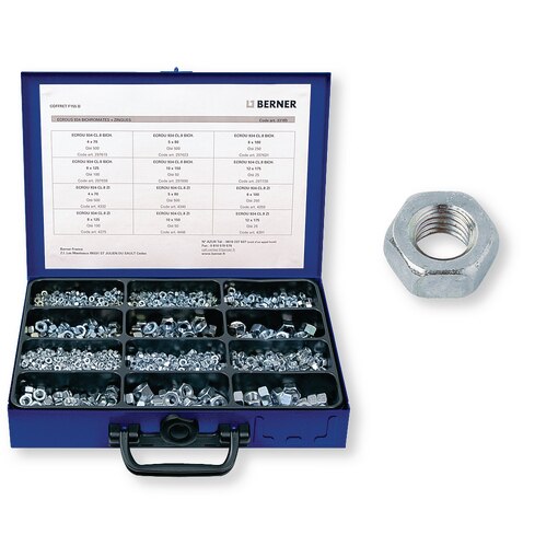 Coffret F 155 D écrous 934 zingués blanc - 2800 pcs